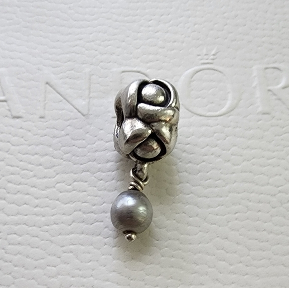 Pandora My Wish Grey Pearl Dangle Charm - Picture 2 of 6